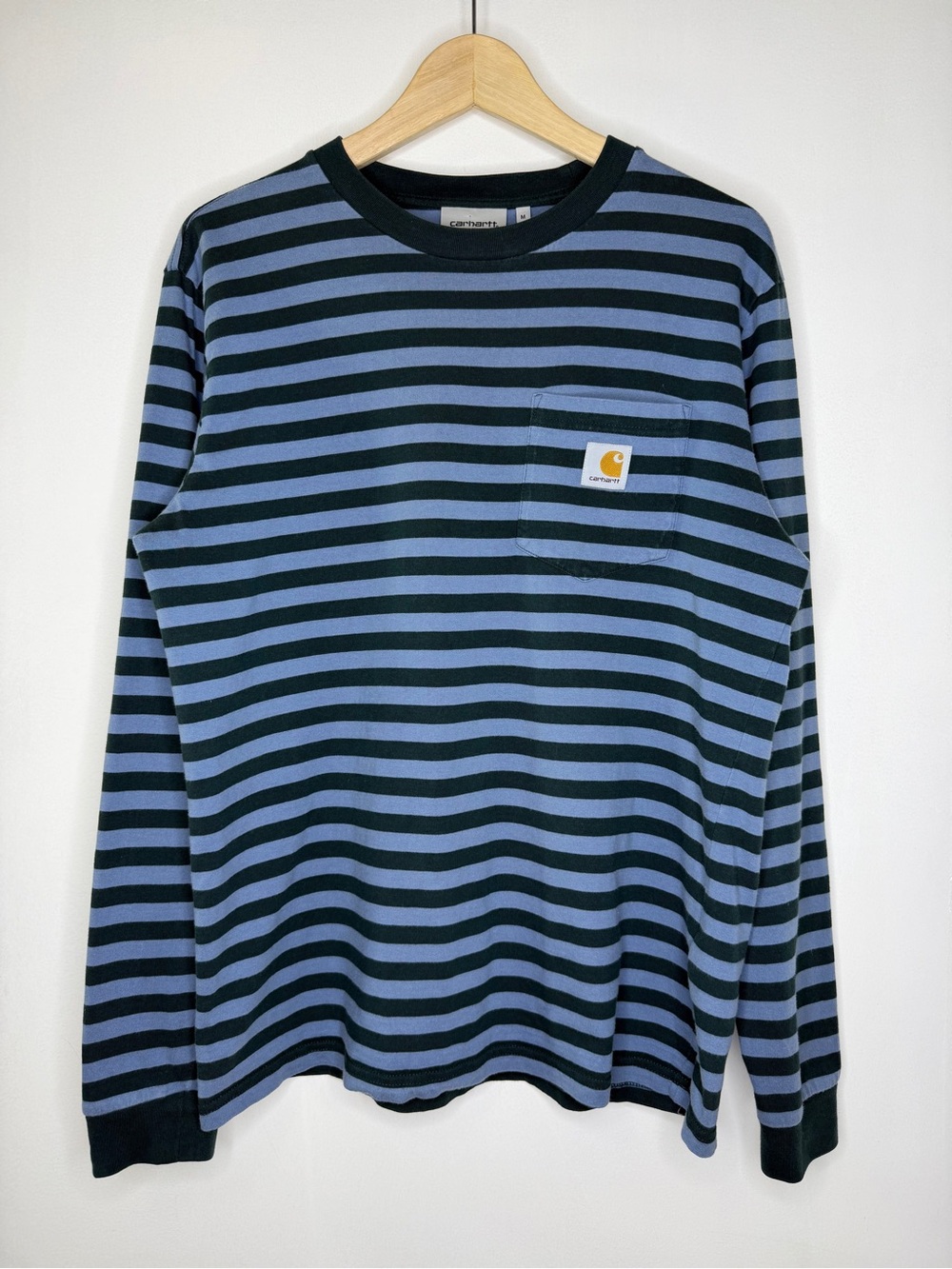 Carhartt WIP Scotty Stripe Long Sleeve T-Shirt Mens Medium Blue Black